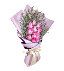 send 10 pcs. pink color roses in bouquet to davao