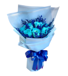 send 12 pcs. blue roses in a bouquet to davao