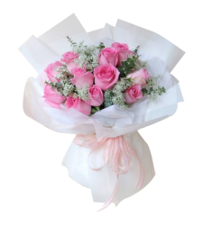 send 11 pcs. pink color roses in a bouquet to davao