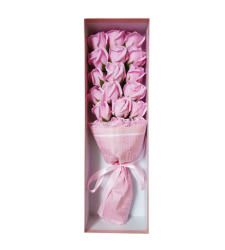 send 18 soft pink color roses in box to davao