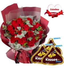 Red Roses with Hershey Chocolate Delivery in Bansalan, Davao