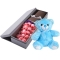 send 24 pink roses with blue teddy bear to davao