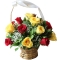 send 12 pcs. red and yellow roses in basket to davao